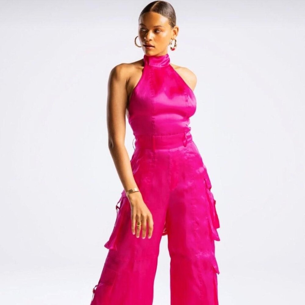 Hanifa Ryan Silk Cargo Jumpsuit